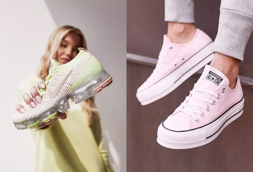 Kuvassa Nike Air VaporMax ja Converse All Star Ox